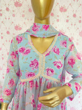 Blue printed georgette suit set - kasumi.in